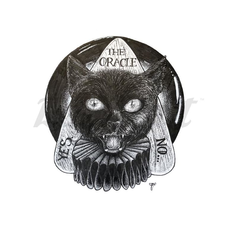 Oracle Cat - By Joana Mena - Temporary Tattoo
