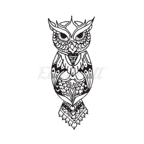 Owl Statue - Temporary Tattoo