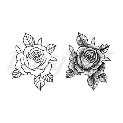 Pair of Roses - Temporary Tattoo