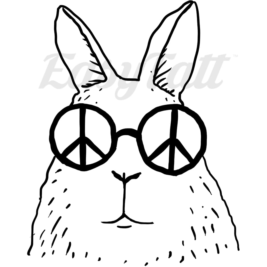 Peace Rabbit - By Didi Fox - Temporary Tattoo