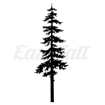 Pine Tree Silhouette - Temporary Tattoo