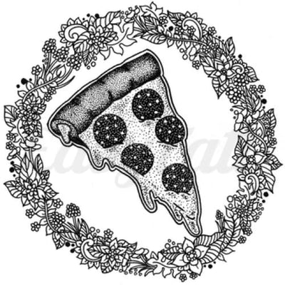 Pizza Love - By Strat.Lacy.Art - Temporary Tattoo