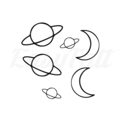 Planets and Moons Temporary Tattoos