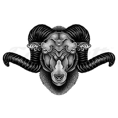 Possessed Ram - Temporary Tattoo
