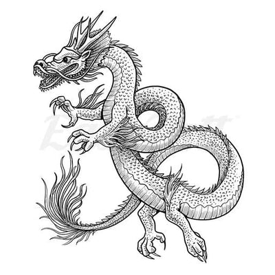 Pouncing Dragon - Temporary Tattoo