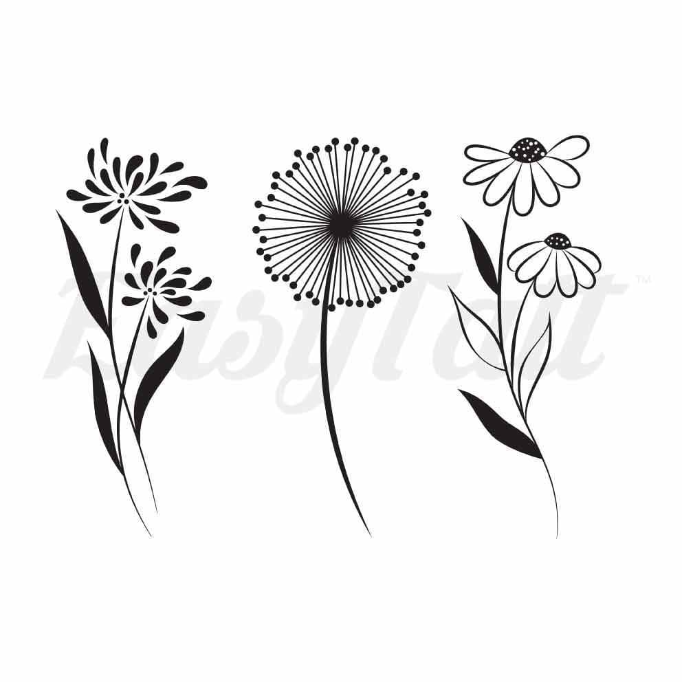 Pretty Flowers - By Eastern Cloud - Temporary Tattoo