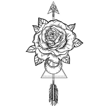 Rose Arrow - Temporary Tattoo