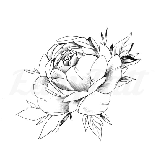 Rose in Bloom - Temporary Tattoo
