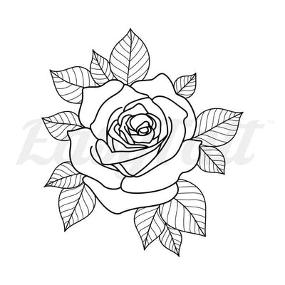 Rose Outline - Temporary Tattoo