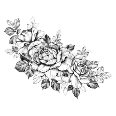 Roses and Leaves - Temporary Tattoo