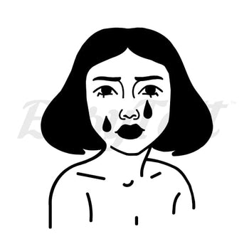 Sad Girl - Temporary Tattoo