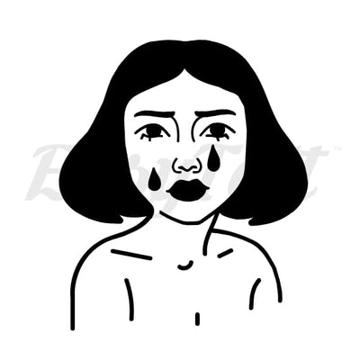 Sad Girl - Temporary Tattoo