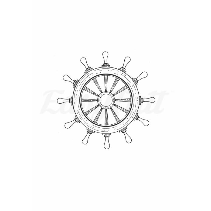 Ship Wheel - Temporary Tattoo