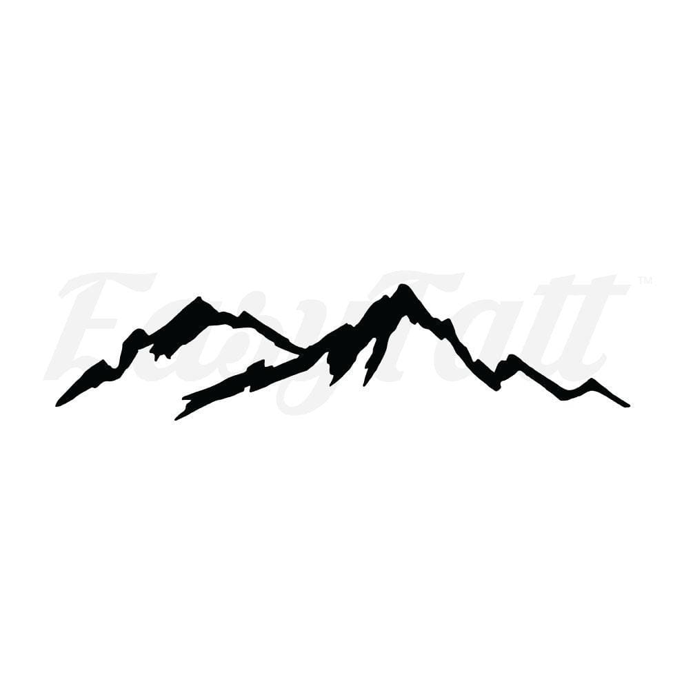 Simple Black Mountain - By Eastern Cloud - Temporary Tattoo