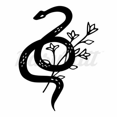 Snake and Branch - Temporary Tattoo