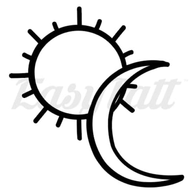 Sun Moon - Temporary Tattoo