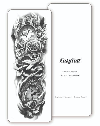 (Full Sleeve) Time's Up - Temporary Tattoo