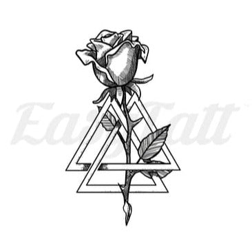 Triangle Rose - Temporary Tattoo