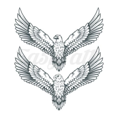 Twin Eagles - Temporary Tattoo