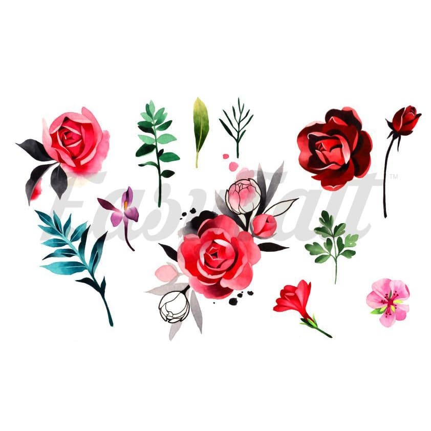 Gorgeous Flowers - By Lenera Solntseva - Temporary Tattoo