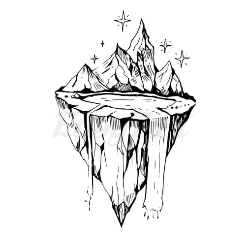 Waterfall Mountain - Temporary Tattoo