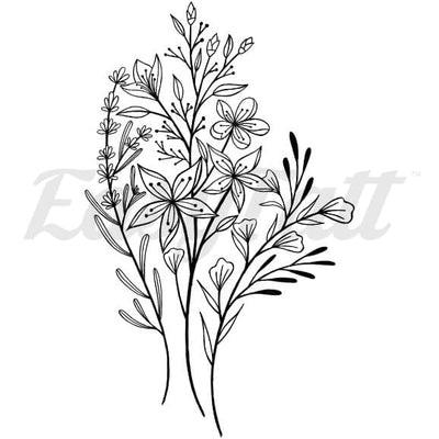 Wildflower Bunch - Temporary Tattoo