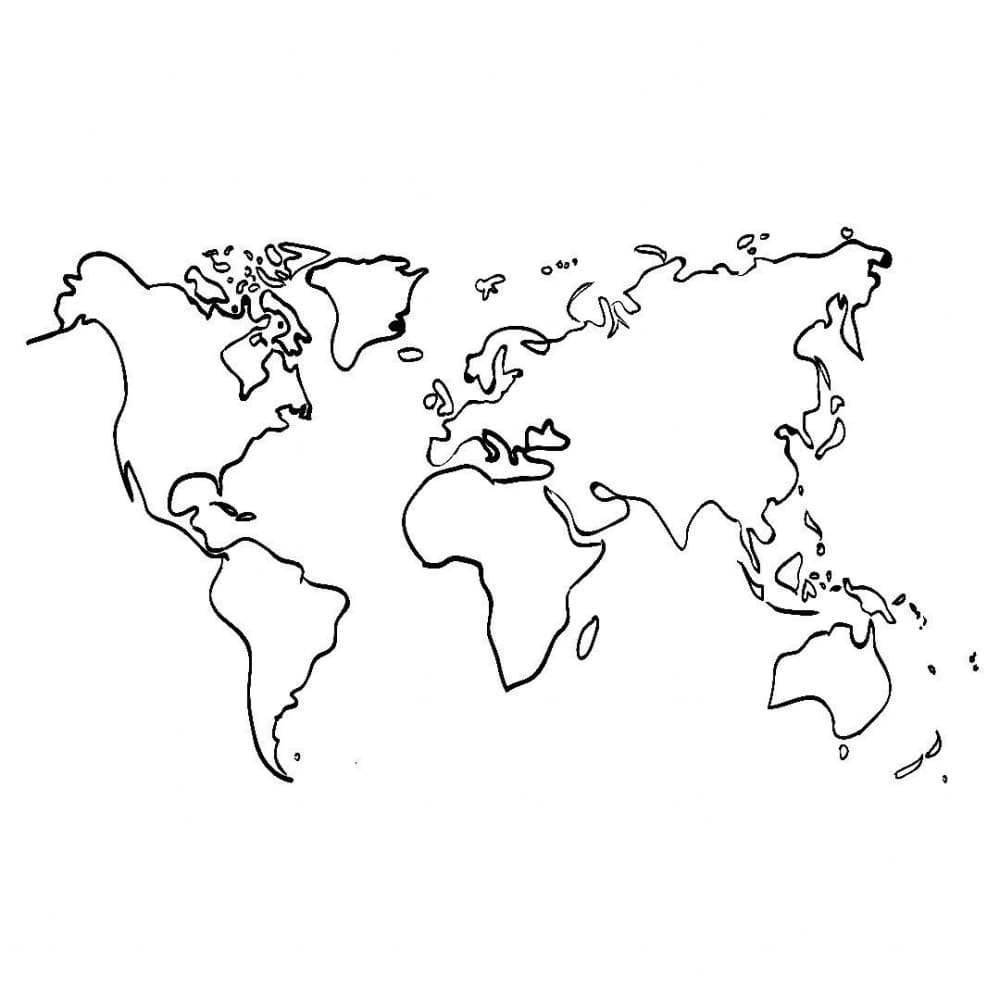 World Map Outline - Temporary Tattoo